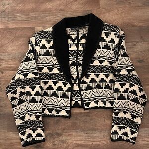 Vintage Boho Jacquard cropped jacket